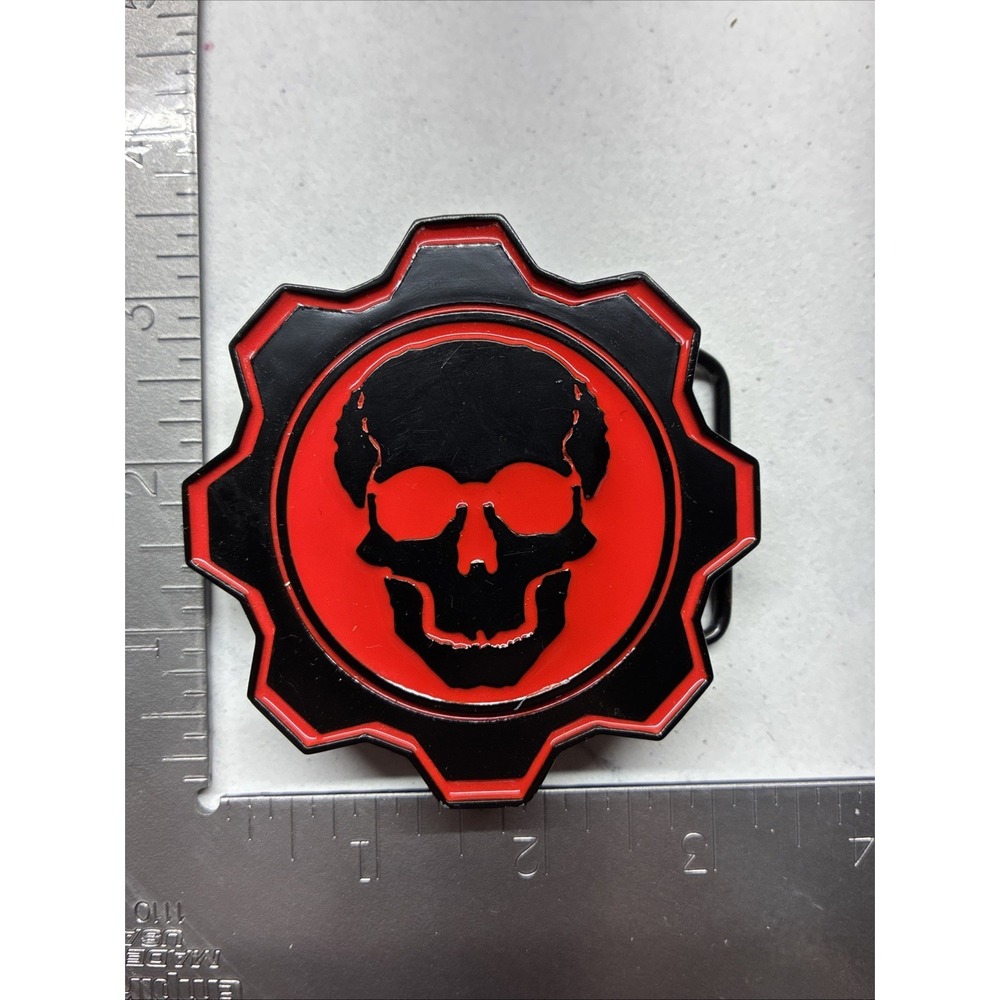 Gears Of War Promo ~  Omen Emblem, Metal Belt-Buckle {Epic Games, 2007} PreOwned